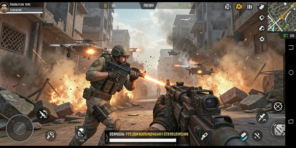 Gameplay mendebarkan dari RR89 dengan aksi FPS intens.