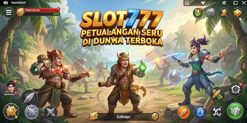 Screenshot utama menggambarkan petualangan seru dalam dunia terbuka SLOT777.