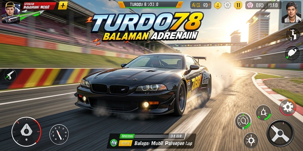 Tampilan layar gameplay balapan yang memikat dan mendebarkan.