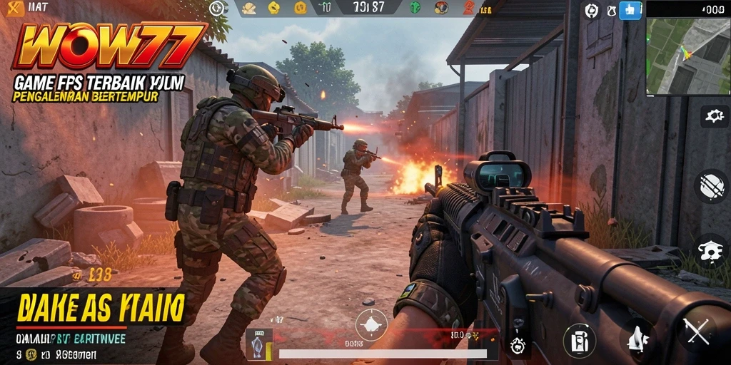 Gameplay WOW77 menampilkan adegan pertempuran intens di medan perang.
